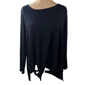 ZX Platinum Women's Tunic Sweater Top Long Sleeve Black Size XL Extra Large